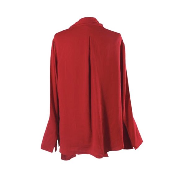 NWT Womens Plus Size 0X Rachel Roy Red Curvy Trendy Tie Neck Blouse - Picture 3 of 3